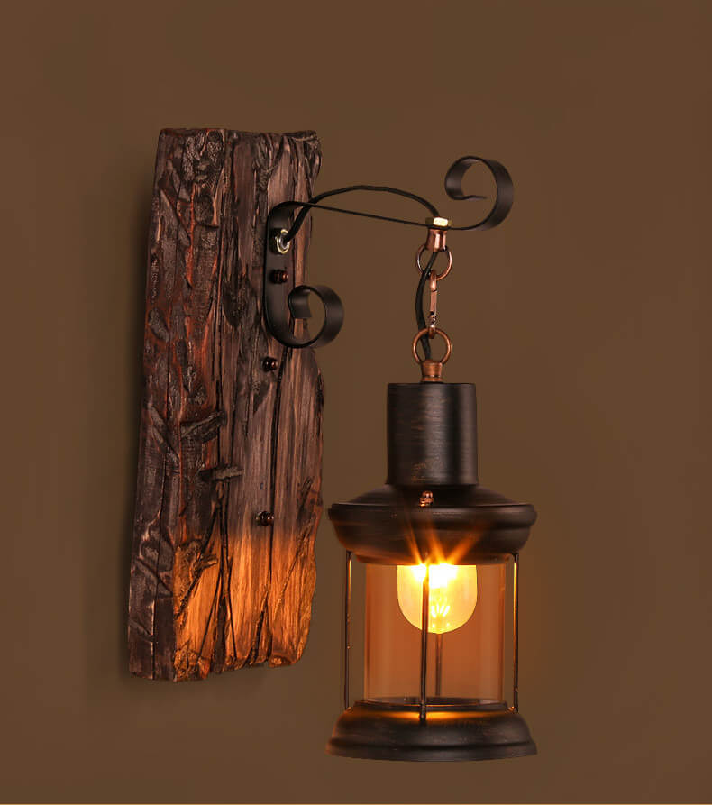 Applique Cylindrique en Verre et Bois – Élégante lumière d'accent pour le salon ou le bureau