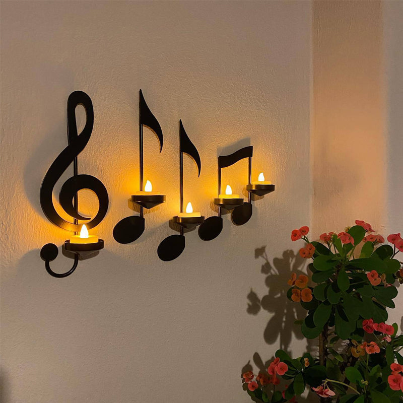 Applique Murale Écho Musical Noir – Luminaire élégant en métal pour le salon ou la chambre à coucher