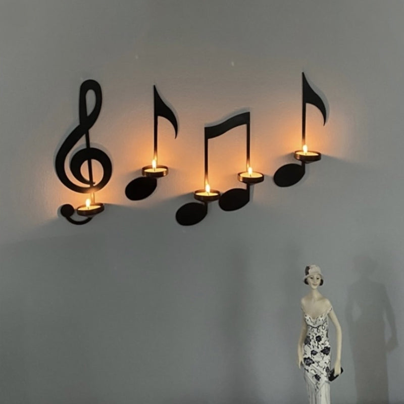 Applique Murale Écho Musical Noir – Luminaire élégant en métal pour le salon ou la chambre à coucher