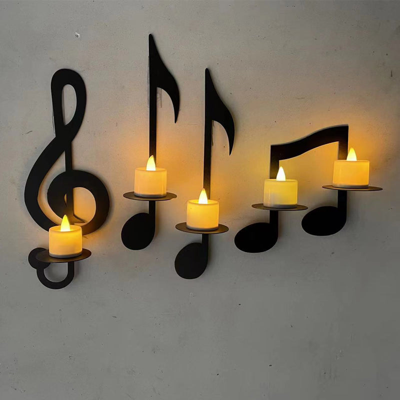 Applique Murale Écho Musical Noir – Luminaire élégant en métal pour le salon ou la chambre à coucher