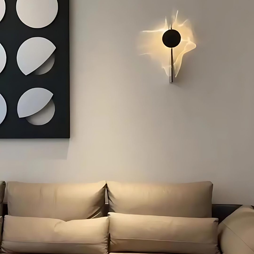 Applique Murale Design Épuré – Luminaire en métal noir pour une ambiance moderne dans le salon ou le bureau