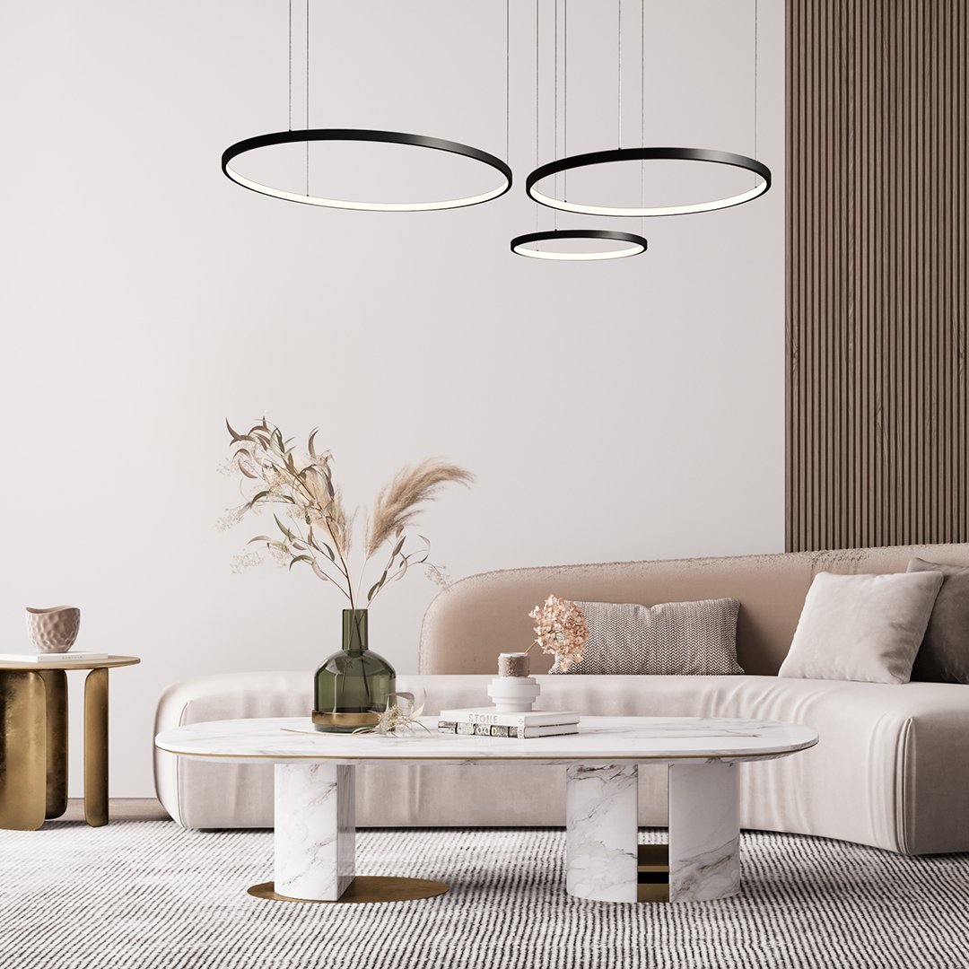 Anneau Lumineux – Suspension LED élégante avec télécommande pour la salle à manger ou le salon