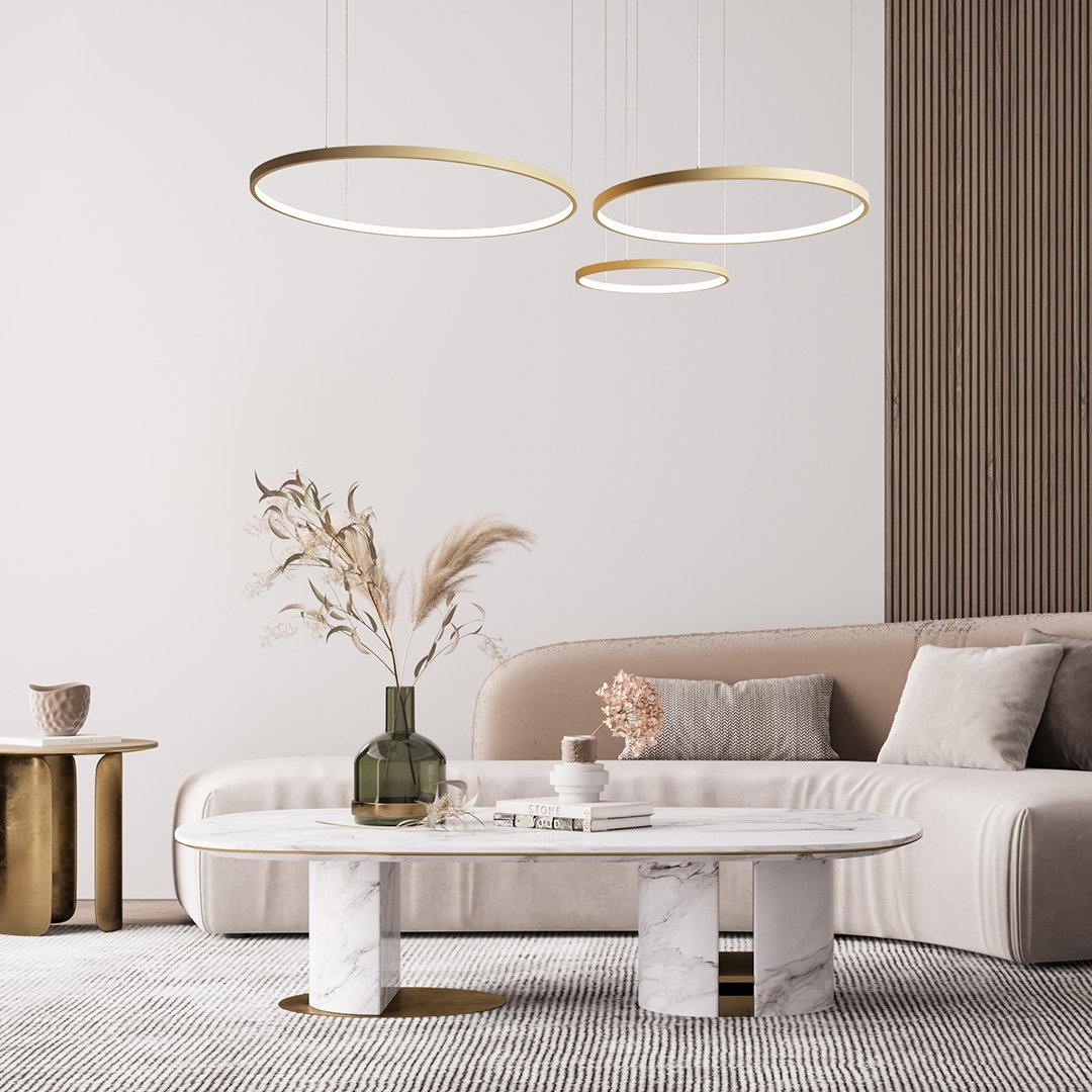 Anneau Lumineux – Suspension LED élégante avec télécommande pour la salle à manger ou le salon