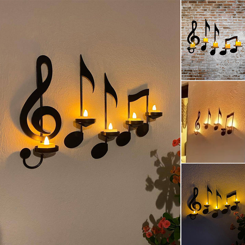 Applique Murale Écho Musical Noir – Luminaire élégant en métal pour le salon ou la chambre à coucher