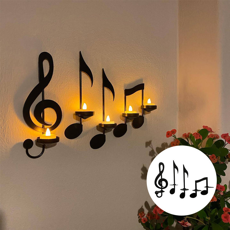 Applique Murale Écho Musical Noir – Luminaire élégant en métal pour le salon ou la chambre à coucher