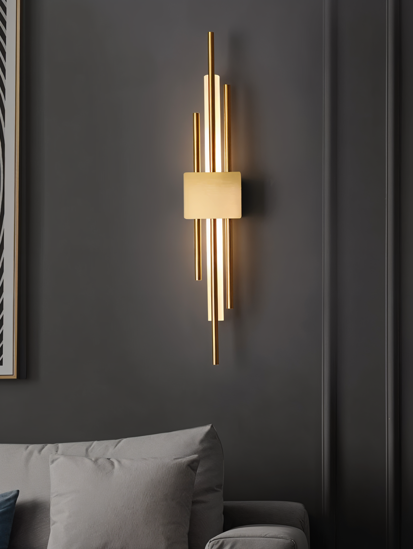 Applique Murale Éclat Élégant en Laiton – Lampe au Design Raffiné pour le Salon ou la Chambre