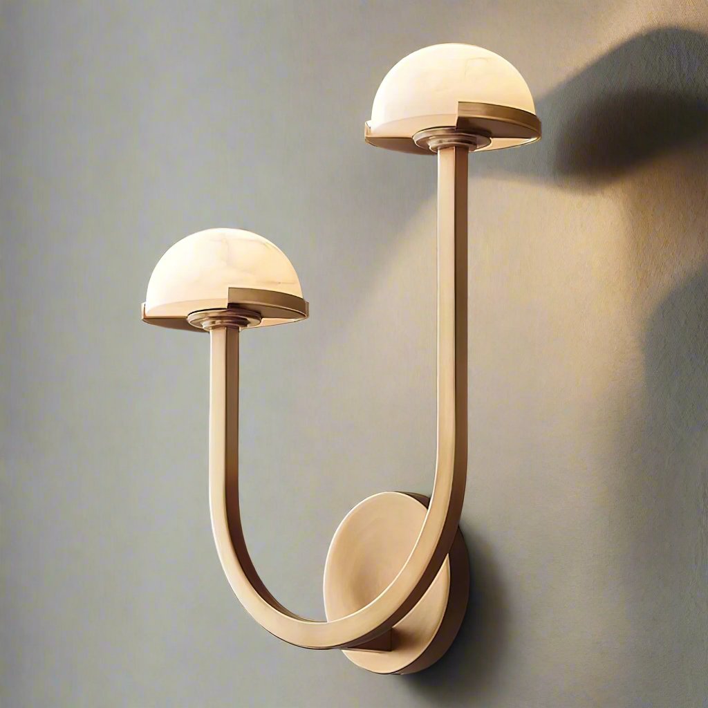 Applique Champignon en Alabastre – Éclairage d'ambiance élégant pour le salon ou la chambre