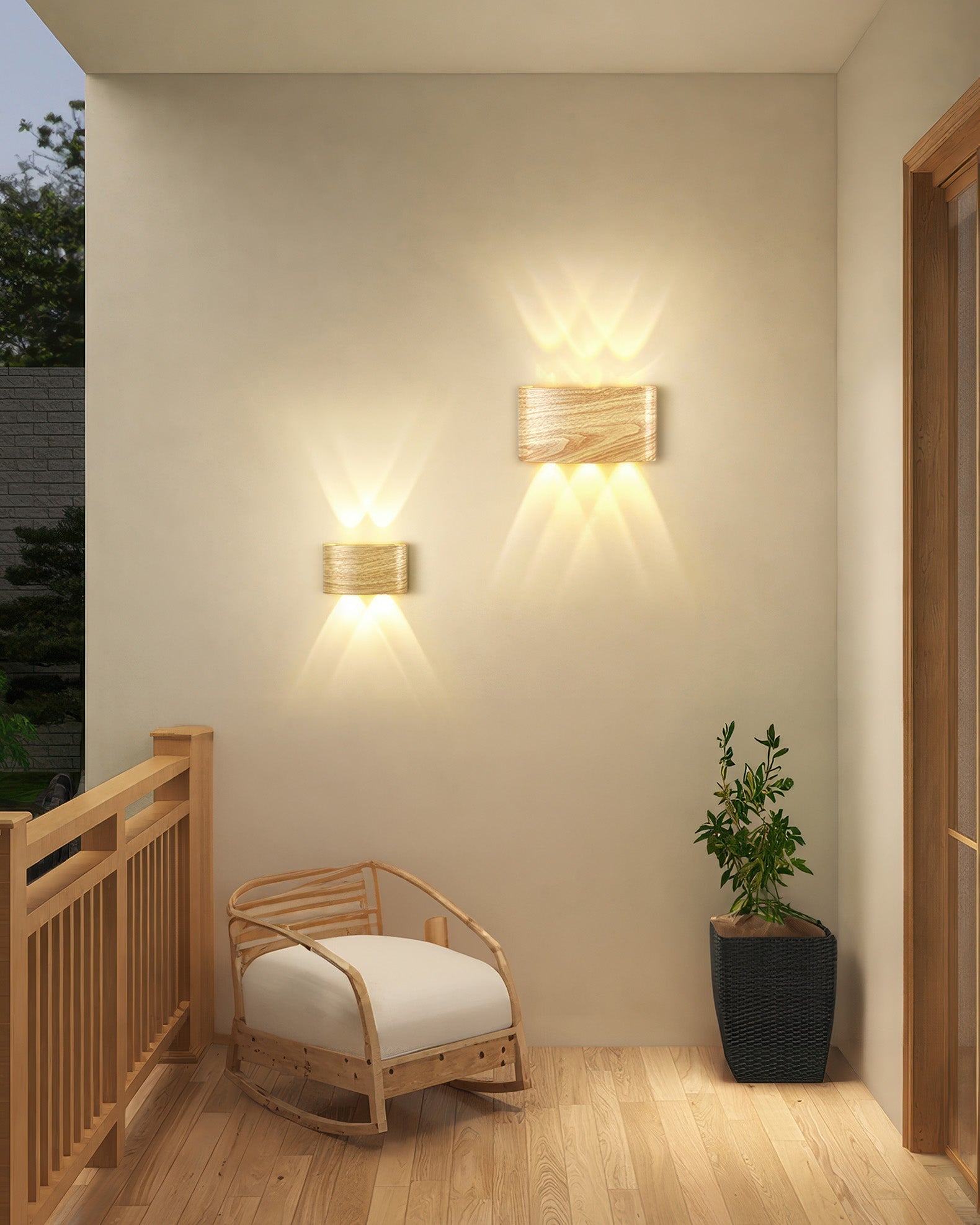 Applique Bois Éclatante avec LED – Luminaire moderne et chaleureux pour le salon ou la chambre