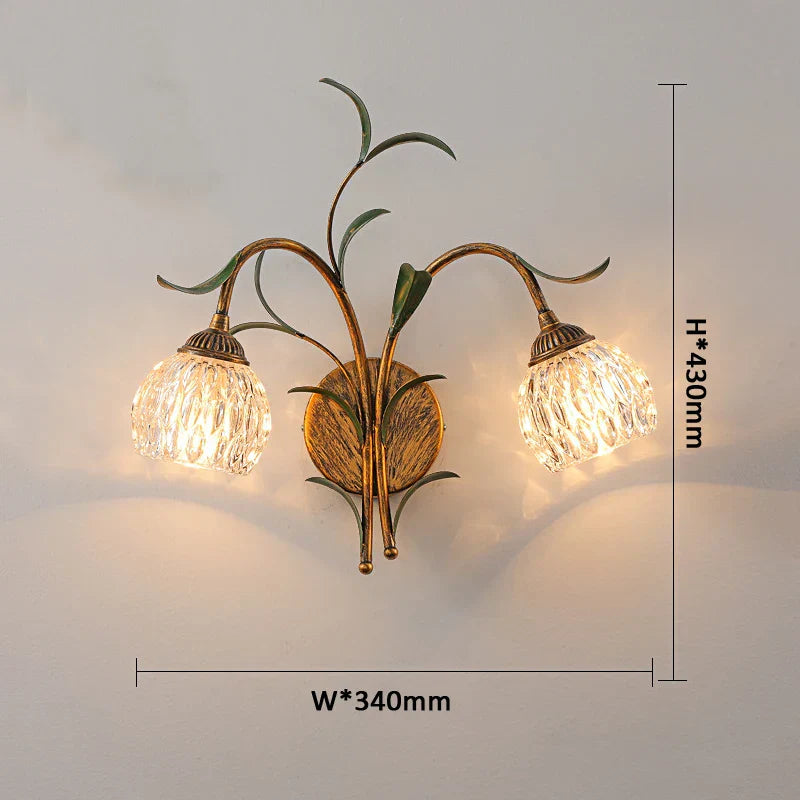 Applique Murale Éclatante en Cristal – Lampe rétro en bronze pour un charme intemporel dans votre intérieur