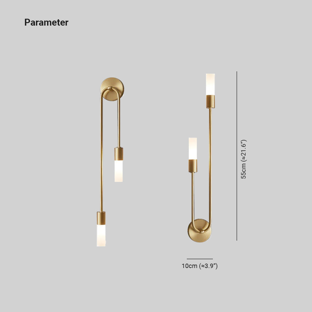 Applique Murale Élégante en Or – Luminaire moderne à deux lumières pour le salon ou la chambre