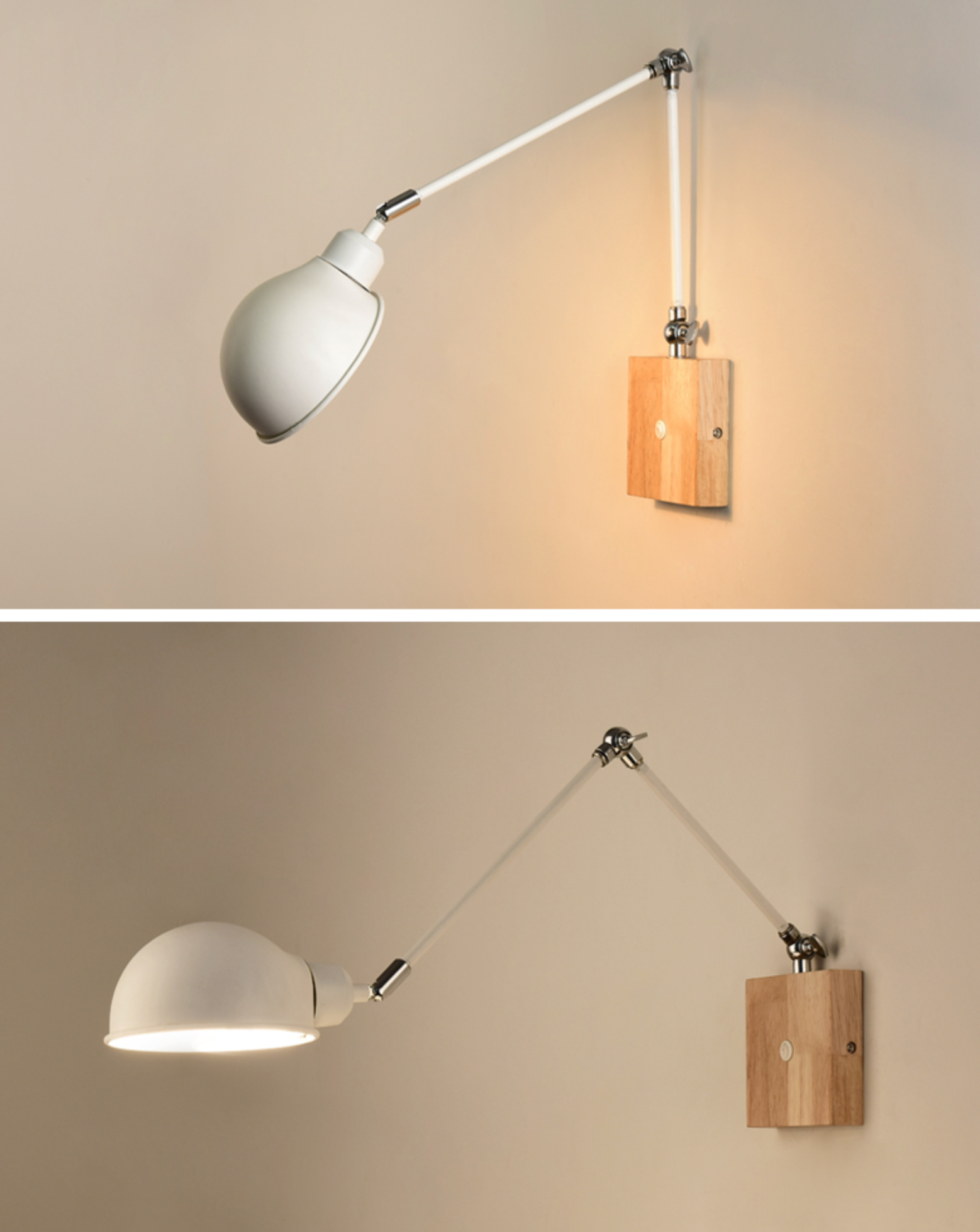 Applique Murale Éclectique en Bois – Luminaire ajustable pour le salon ou la chambre à coucher