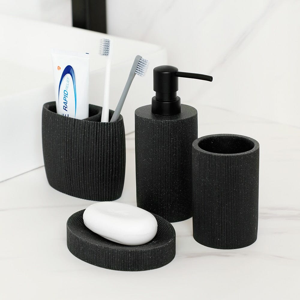 Accessoires de Salle de Bain Élégants – Ensemble chic en métal noir pour une touche moderne et raffinée