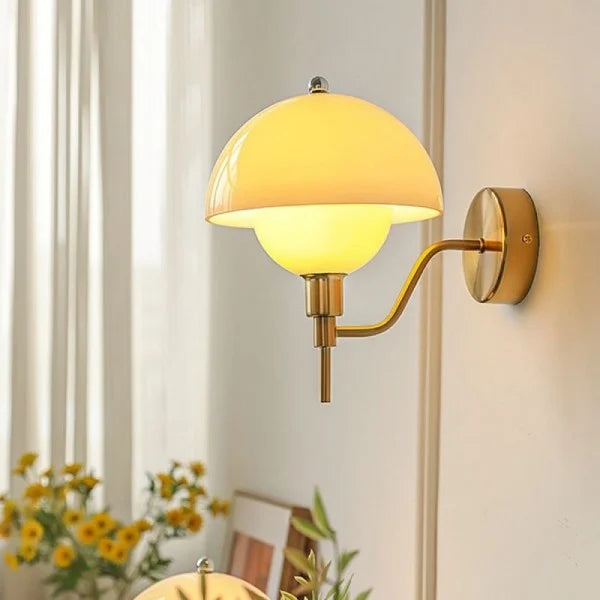 Applique Murale Champignon Éclatant – Luminaire en céramique contemporaine pour la chambre ou le salon