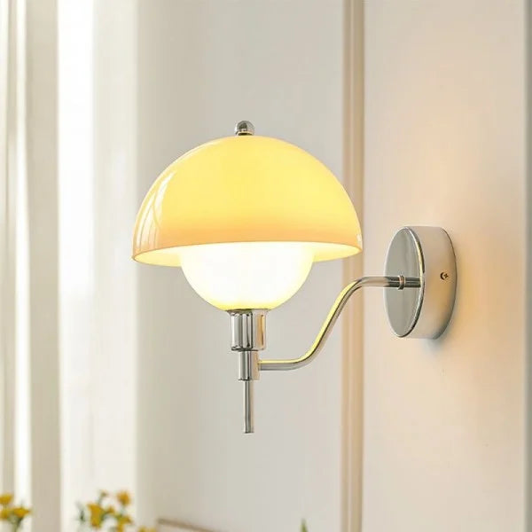 Applique Murale Champignon Éclatant – Luminaire en céramique contemporaine pour la chambre ou le salon