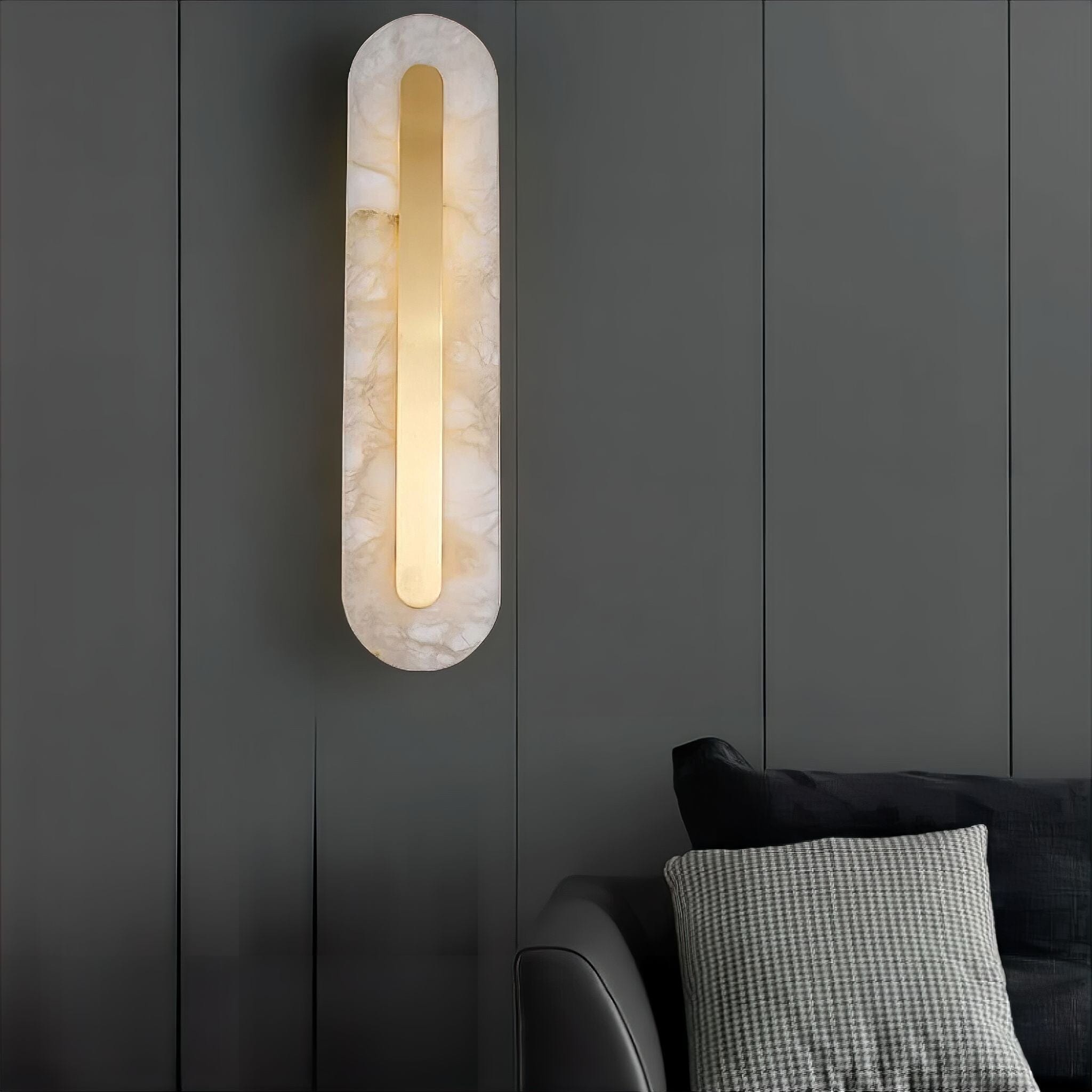 Applique Murale Élégante en Marbre – Luminaire sophistiqué pour le couloir ou le salon