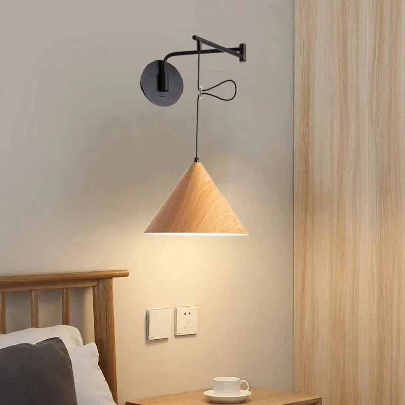 Applique murale à bras articulé en métal noir – Éclairage moderne pour le bureau ou la chambre à coucher