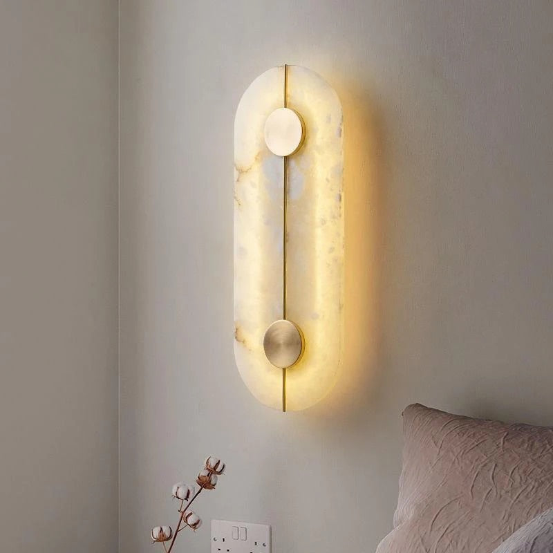 Applique Murale en Marbre Éclatant – Luminaire élégant au design contemporain pour le salon ou la chambre