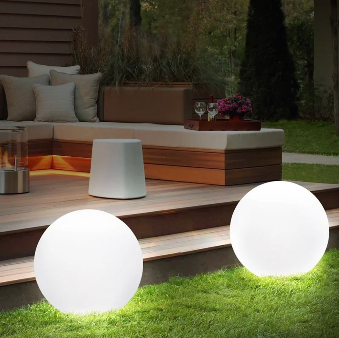 Lumière de jardin en boule lumineuse – Éclairage décoratif étanche pour le jardin ou la terrasse