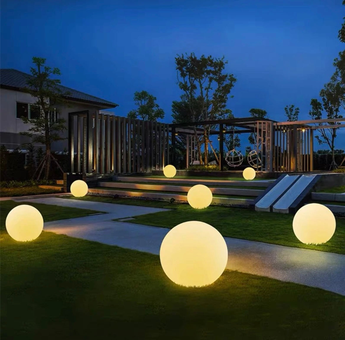 Lumière de jardin en boule lumineuse – Éclairage décoratif étanche pour le jardin ou la terrasse