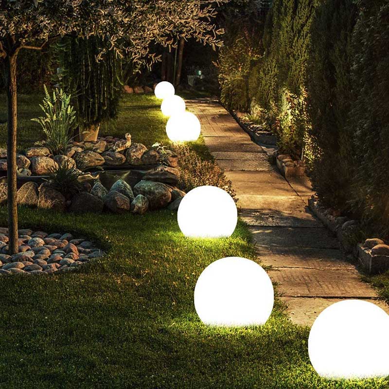 Lumière de Jardin Sphérique en Verre Murano – Éclairage décoratif pour le jardin ou la terrasse