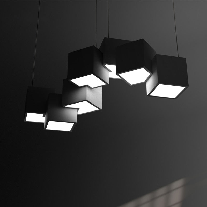 Applique LED Cube Élégant – Lumière contemporaine en acier pour le couloir ou le salon